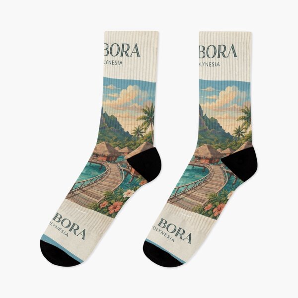 Item preview, Bora Bora French Polynesia Vintage Travel Poster – Tropical Lagoon designed and sold by ElartedeNoel.