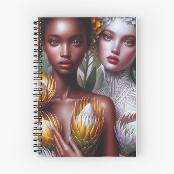 Item preview, Diosas Protea Doradas | Arte Botánico Interracial WLW | Pareja Lesbiana Negra Blanca designed and sold by IRON SIREN.