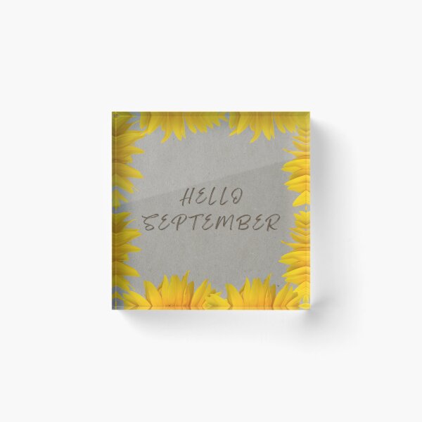 Item preview, Hello September Sunflower Autumn Floral Frame designed and sold by OlhaTironArt.