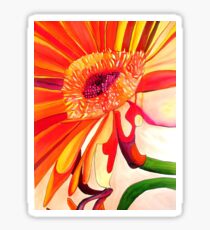 Red Gerbera flower watercolor art Sticker