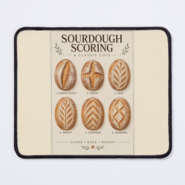Item preview, Sourdough Scoring Guide Poster – 6 Classic Bread Scoring Patterns designed and sold by astersgraphics.