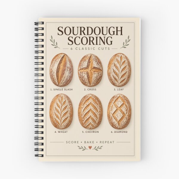 Item preview, Sourdough Scoring Guide Poster – 6 Classic Bread Scoring Patterns designed and sold by astersgraphics.