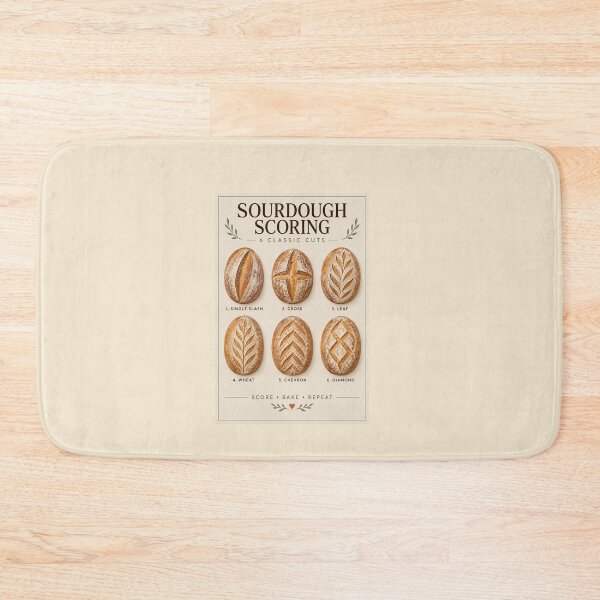 Item preview, Sourdough Scoring Guide Poster – 6 Classic Bread Scoring Patterns designed and sold by astersgraphics.