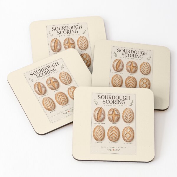 Item preview, Sourdough Scoring Guide Poster – 6 Classic Bread Scoring Patterns designed and sold by astersgraphics.