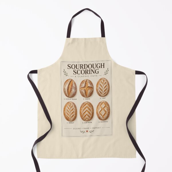 Item preview, Sourdough Scoring Guide Poster – 6 Classic Bread Scoring Patterns designed and sold by astersgraphics.