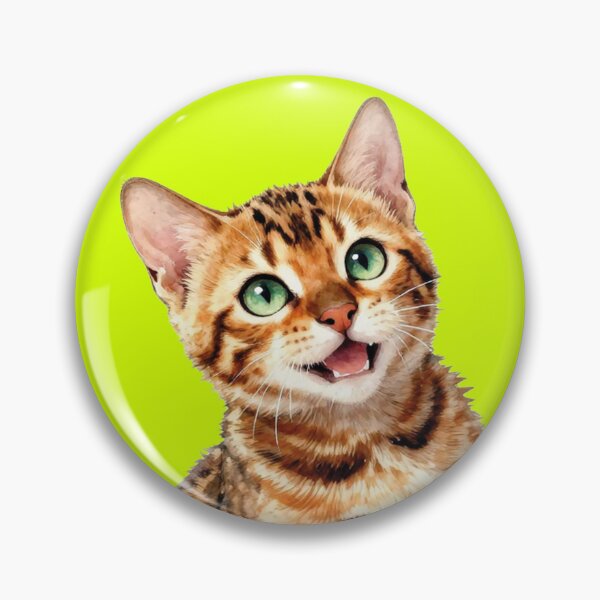 Item preview, Bengal cat watercolor kitten designed and sold by WildArtIT.