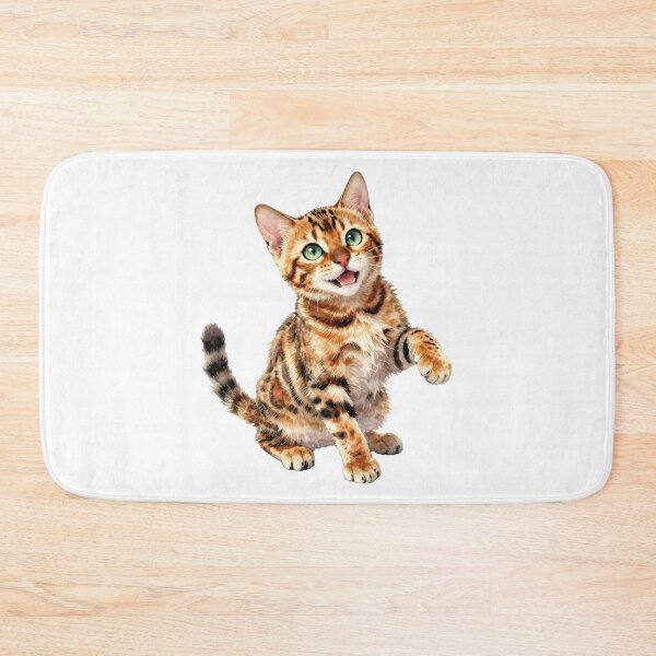 Item preview, Bengal cat watercolor kitten designed and sold by WildArtIT.