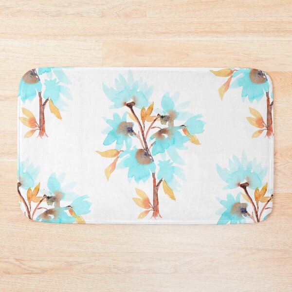 Item preview, Aqua Wildflowers and Golden Leaves Watercolour designed and sold by ArithraStudio.