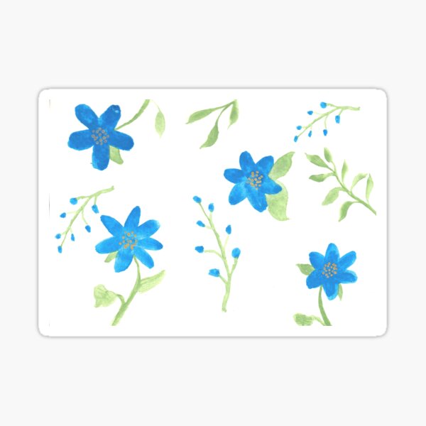 Vibrant Blue Flowers Sticker
