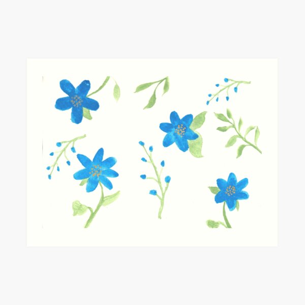 Vibrant Blue Flowers Art Print