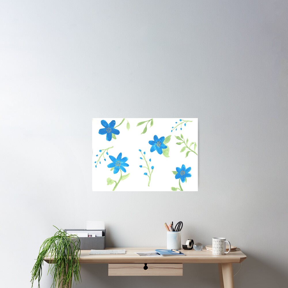 Vibrant Blue Flowers Poster