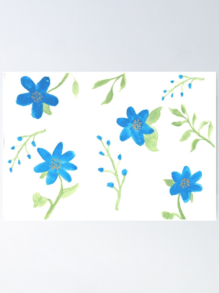 Alternate view of Vibrant Blue Flowers Poster