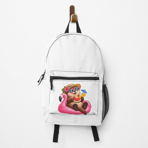 Item preview, Summer Vacation Otter on Flamingo Float designed and sold by TinyWeird.