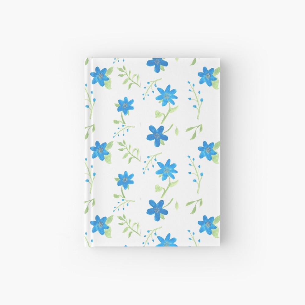 Vibrant Blue Flowers Hardcover Journal