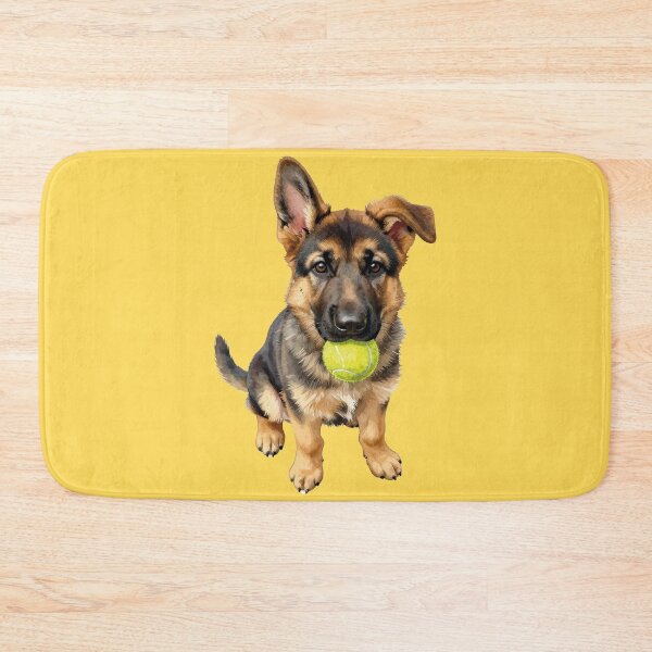 Item preview, German shepherd puppy with tennis ball designed and sold by WildArtIT.
