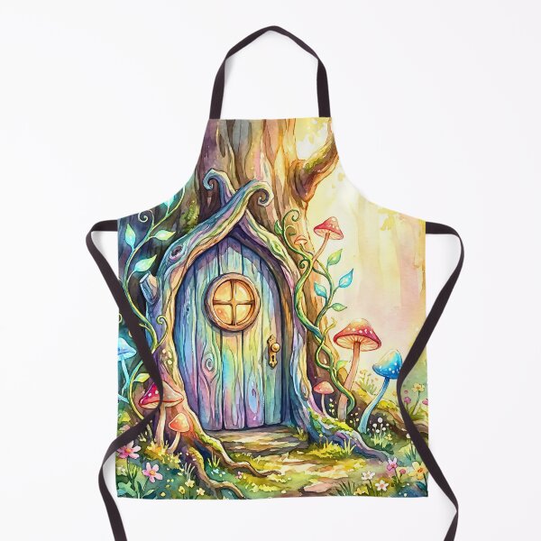 Item preview, Whimsical Fairy Door Forest Watercolor designed and sold by Storybook Botanica.