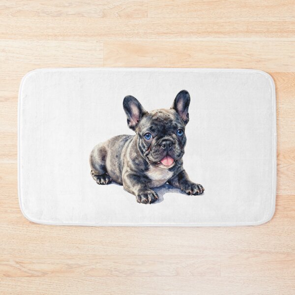 Item preview, Blue French Bulldog puppy watercolor designed and sold by WildArtIT.