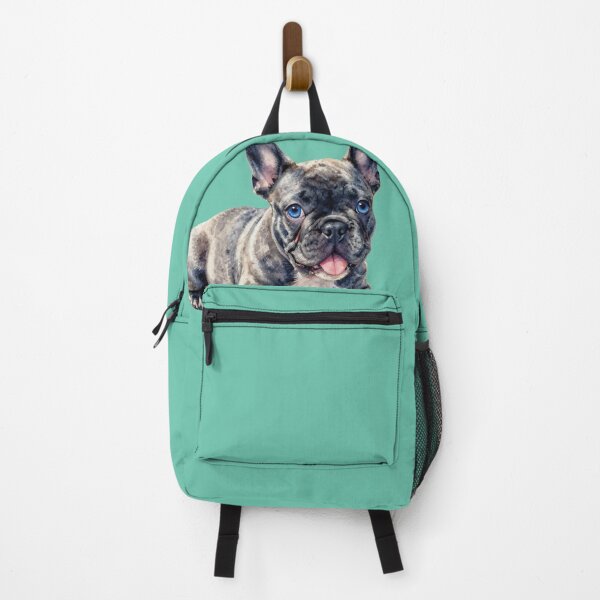 Item preview, Blue French Bulldog puppy watercolor designed and sold by WildArtIT.