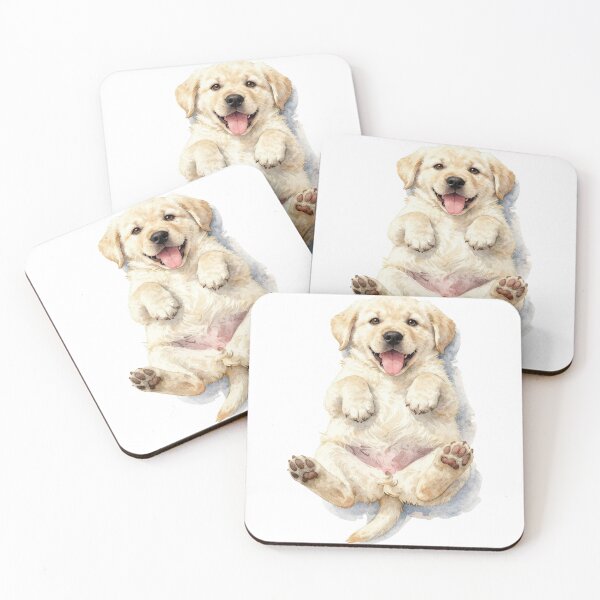 Item preview, Cream labrador puppy watercolor designed and sold by WildArtIT.