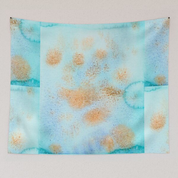 Item preview, Turquoise and Burnt Orange Abstract Watercolour designed and sold by ArithraStudio.