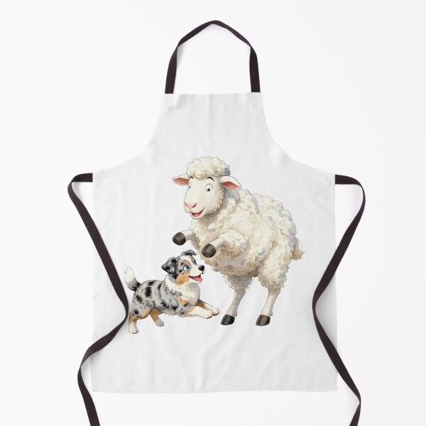 Item preview, Australian Shepherd and Sheep at Play designed and sold by WildArtIT.