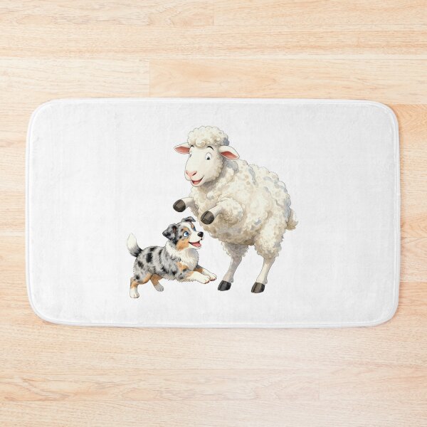 Item preview, Australian Shepherd and Sheep at Play designed and sold by WildArtIT.