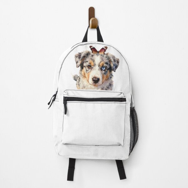 Item preview, Watercolor australian shepherd and butterfly designed and sold by WildArtIT.