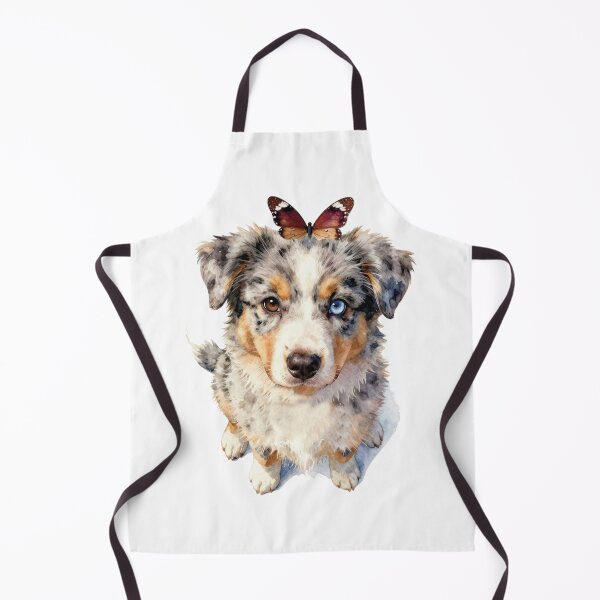 Item preview, Watercolor australian shepherd and butterfly designed and sold by WildArtIT.