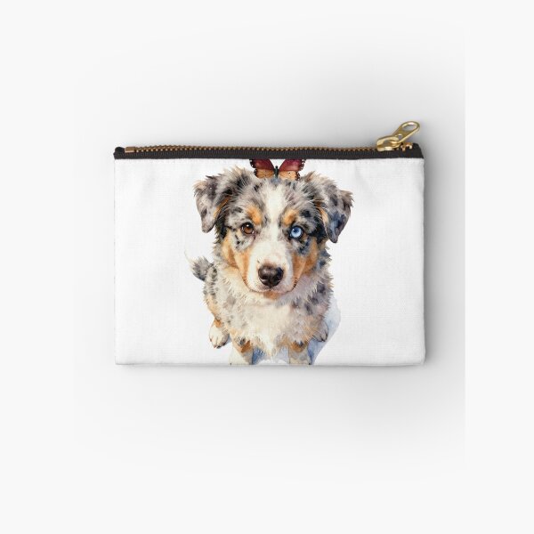 Item preview, Watercolor australian shepherd and butterfly designed and sold by WildArtIT.