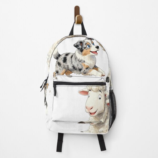 Item preview, Australian Shepherd and Sheep at Play designed and sold by WildArtIT.