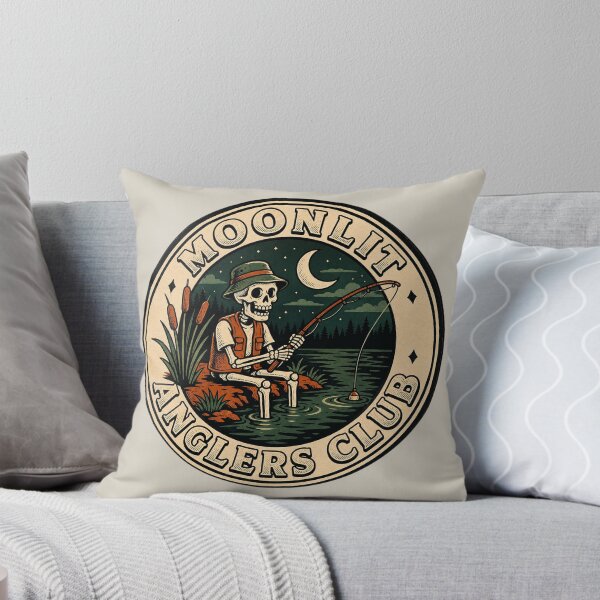 Item preview, Moonlit Anglers Club – Vintage Skeleton Fishing designed and sold by RadekArt.