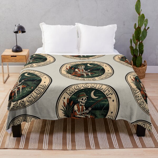 Item preview, Moonlit Anglers Club – Vintage Skeleton Fishing designed and sold by RadekArt.