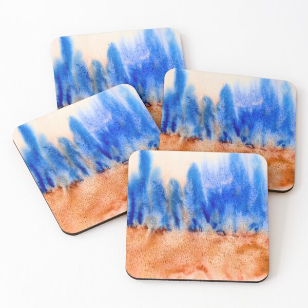Item preview, Cobalt Blue and Terracotta Abstract Watercolour designed and sold by ArithraStudio.