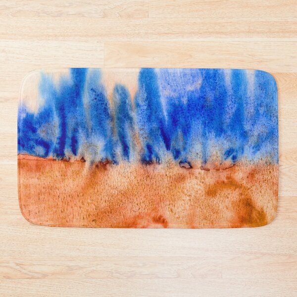 Item preview, Cobalt Blue and Terracotta Abstract Watercolour designed and sold by ArithraStudio.
