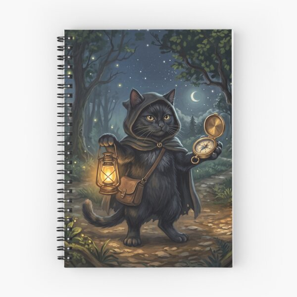 Item preview, Dark Academia Black Cat Warden with Lantern and Compass designed and sold by Englandbear.