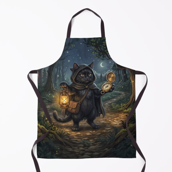 Item preview, Dark Academia Black Cat Warden with Lantern and Compass designed and sold by Englandbear.