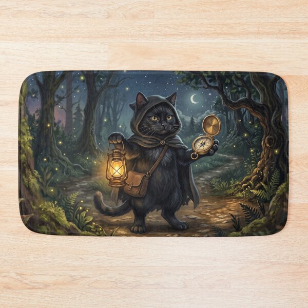 Item preview, Dark Academia Black Cat Warden with Lantern and Compass designed and sold by Englandbear.