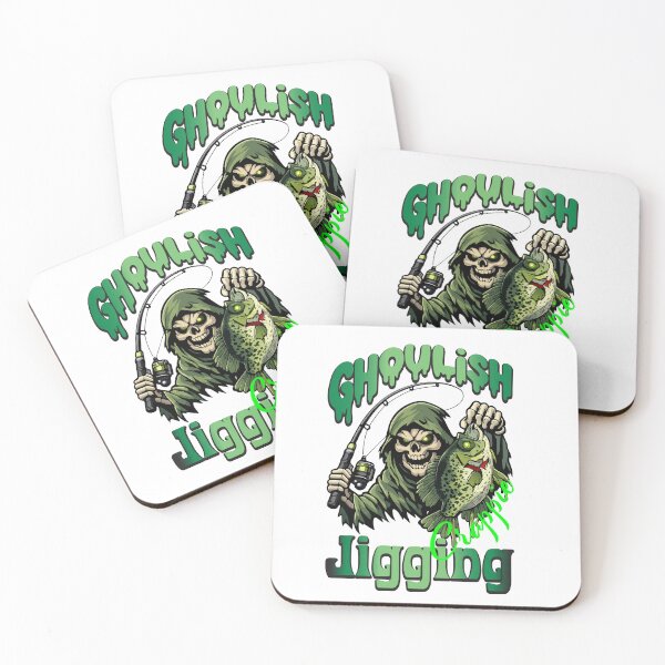 Item preview, Halloween cartoon Crappie jigging fishing illustration. designed and sold by Art-Horizon.