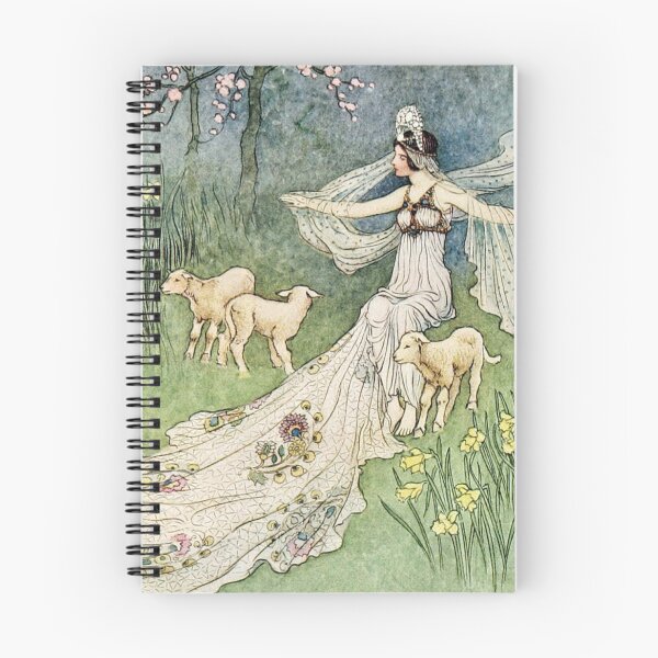 Item preview, Fairy Tale Wall Art, Fairy with Sheep Vintage Storybook Illustration, Frances Comstock designed and sold by RickE.
