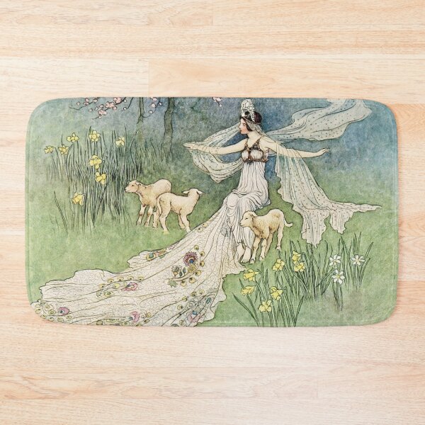 Item preview, Fairy Tale Wall Art, Fairy with Sheep Vintage Storybook Illustration, Frances Comstock designed and sold by RickE.
