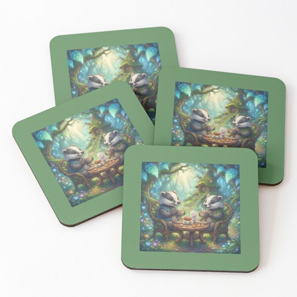 Item preview, Magical Badger Tea Party in the Forest. designed and sold by JoyNest = "The nest of joy".