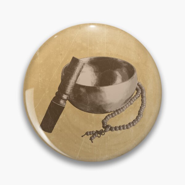 Item preview, Brown Tibetan Singing Bowl with Mallet and Mala Beads designed and sold by Ghoul Enterprises.