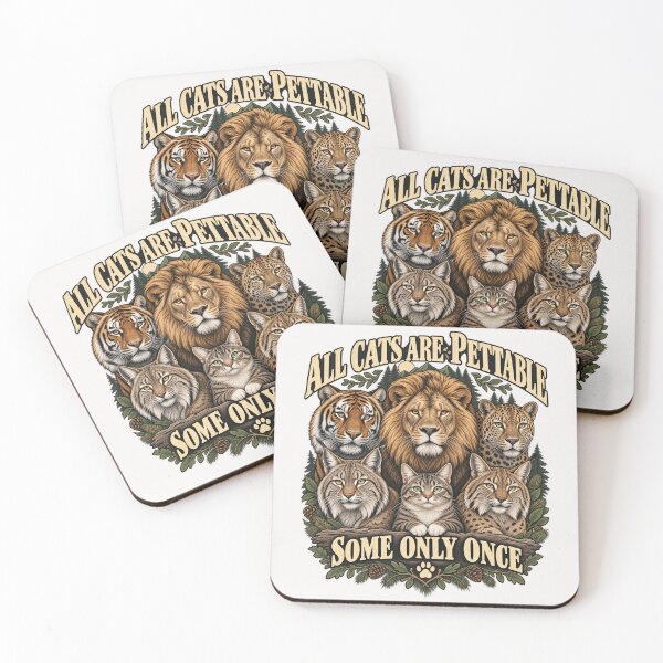 Item preview, All Cats Are Pettable Some Only Once, Wild Cat Vintage Pet Lover Cat, Safari Humor Feline Graphic  designed and sold by Pawsome Quotes.
