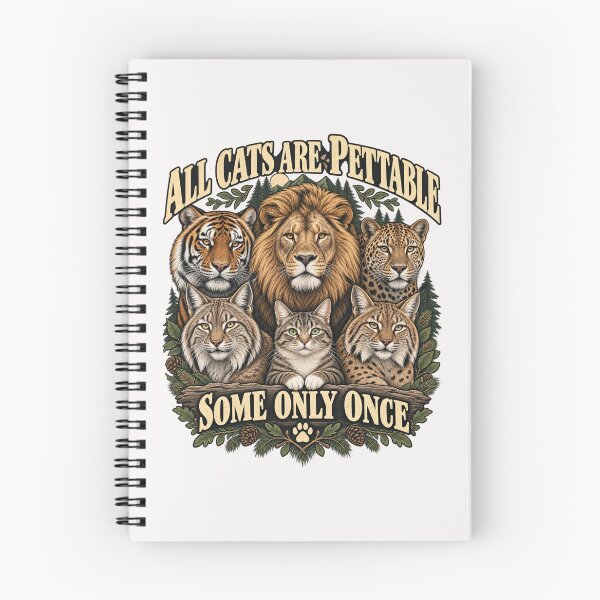 Item preview, All Cats Are Pettable Some Only Once, Wild Cat Vintage Pet Lover Cat, Safari Humor Feline Graphic  designed and sold by Pawsome Quotes.
