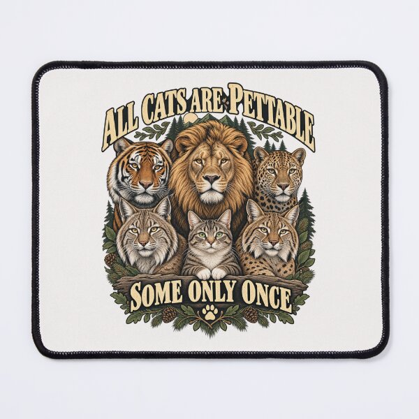 Item preview, All Cats Are Pettable Some Only Once, Wild Cat Vintage Pet Lover Cat, Safari Humor Feline Graphic  designed and sold by Pawsome Quotes.