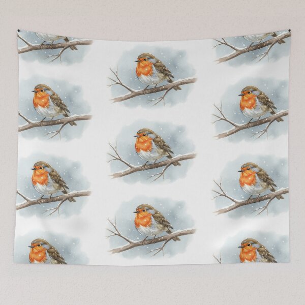 Item preview, Watercolor robin - christmas bird designed and sold by WildArtIT.