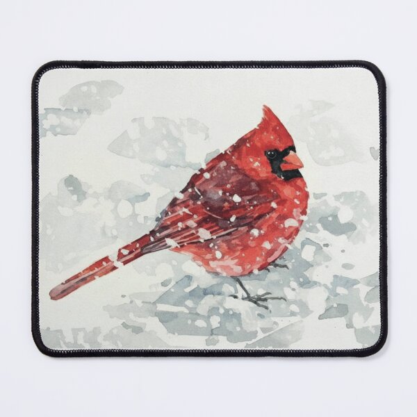 Item preview, Red Cardinal bird watercolor designed and sold by WildArtIT.