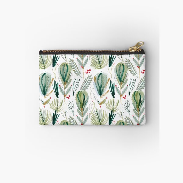 Item preview, Watercolor Christmas Botanical Pattern Sage Green Holly Berry designed and sold by AOCollections.