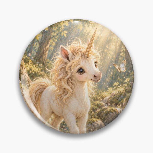 Item preview, Unicorn Foal in Forest Clearing designed and sold by Fauna Obscura.