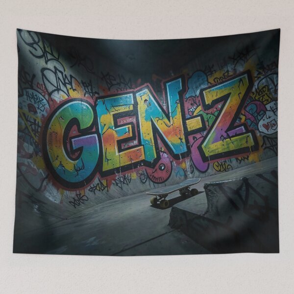 Item preview, Gen Z Graffiti Street Art Skatepark Design designed and sold by HappyPrintCo.